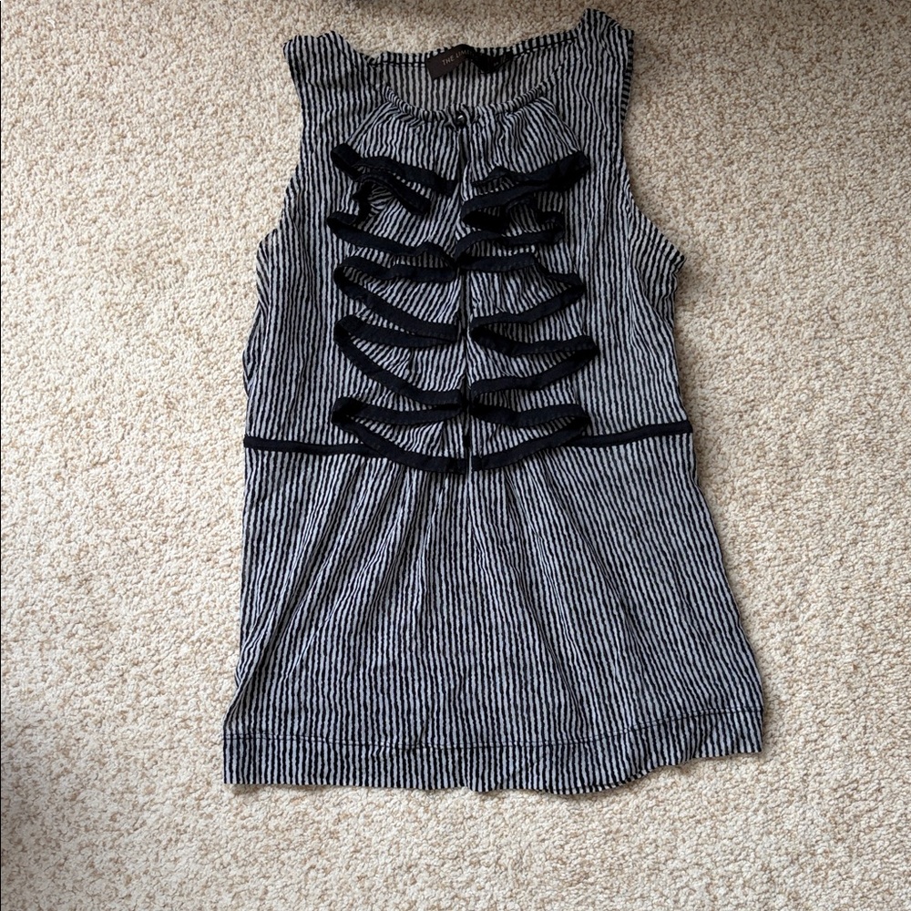 The Limited Black and White Striped Tank Top